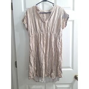 Sweet Wanderer Maternity Dress Boho Beige with Black loose flowy. XL